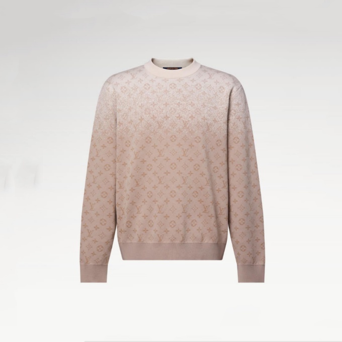 lv louis vuitton gradient monogram knit crew neck sweater